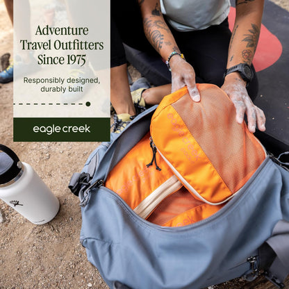 Eagle Creek Pack-It Reveal Cube Set - Packing Cubes for Compartmentalizing Luggage - Durable - Ultra-Lightweight - Water-Resistant - Easy Grab Zipper Pull - Mesh Windows - Mandarin - XS/S/M