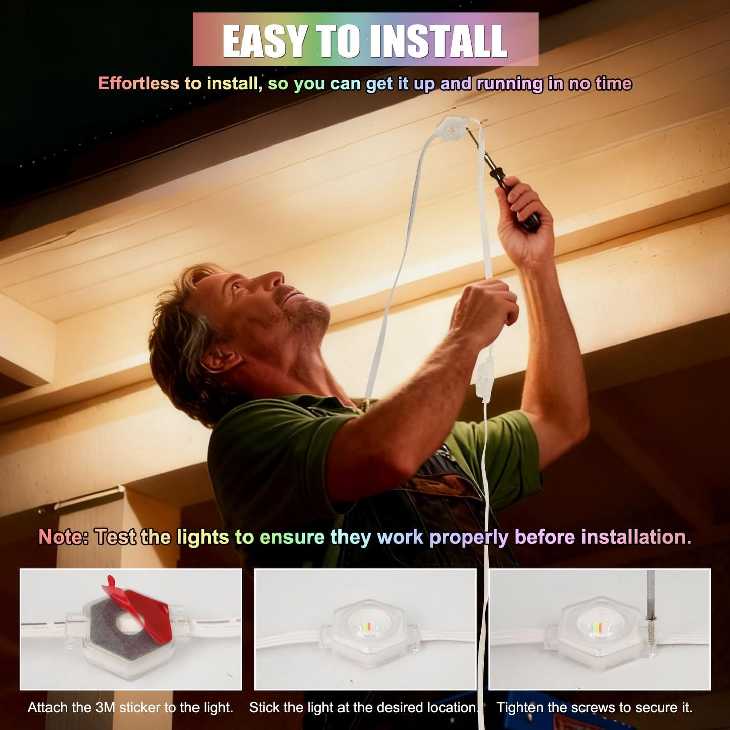 Permanent Outdoor Lights, ASTRAEA 100ft RGBW Smart Eaves Lights with APP & Remote Control, IP67 Waterproof LED Roof Lighting, DIY Scenes Modes for House Roof Decor, Christmas, Party, Holiday and Daily