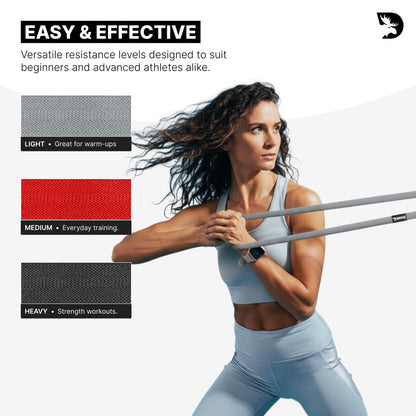 DMoose Fabric Resistance Bands for Working Out, Long Workout Bands, Pull Up, Thick Cloth, Long Resistance Band, Non Slip Long Bands for Working Out (Pack of 3)