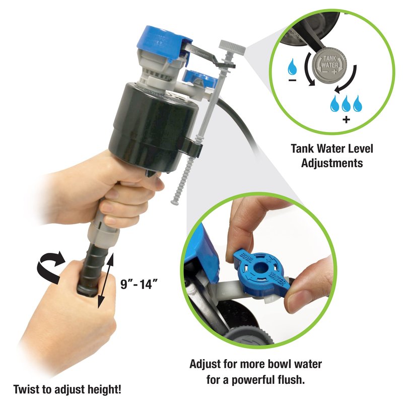 Fluidmaster K-400H-039 High Performance Toilet Fill Valve with 2-Inch Adjustable Toilet Flapper Kit (Pack of 4)