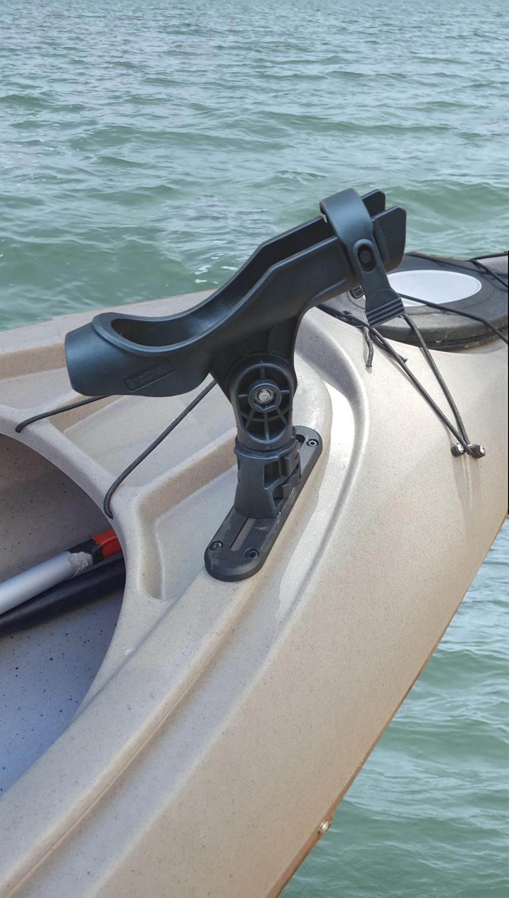 Brocraft Fishing Rod Holder with Kayak Track Mount | Baitcaster & Spinning Reel Rod Holder for Boat, Kayak & Track Systems
