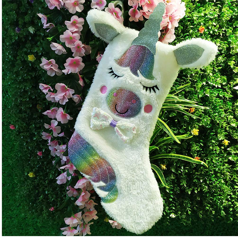 LMXCOL Christmas Stocking with LED Light 17" Sparkly Stocking Fireplace Hanging for Christmas Decorations (Stocking 1)