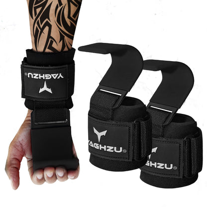YAGHZU Weight Lifting Hooks, Padded Weight Lifting Straps Wrist Straps for Men and Women, Premium Deadlift Straps for Weightlifting and Powerlifting, Weight Lifting Gloves for Pull Ups