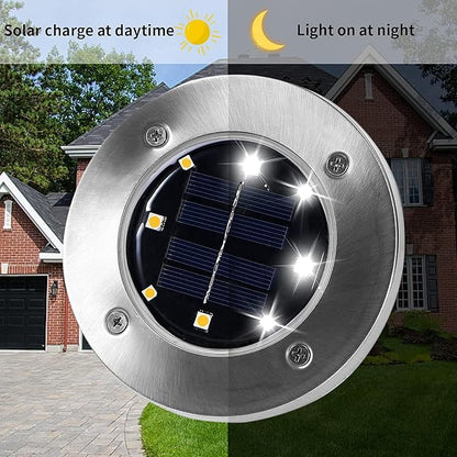 INCX Solar Lights for Outside, 4 Pack Solar Light Outdoor Waterproof, Garden Lights Landscape Lighting for Lawn Yard Deck Driveway Walkway White