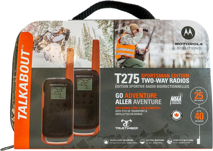 Motorola Solutions, Portable FRS, T210, Talkabout, Two-Way Radios, Rechargeable, 22 Channel, 20 Mile, Black W/Red, 2 Pack