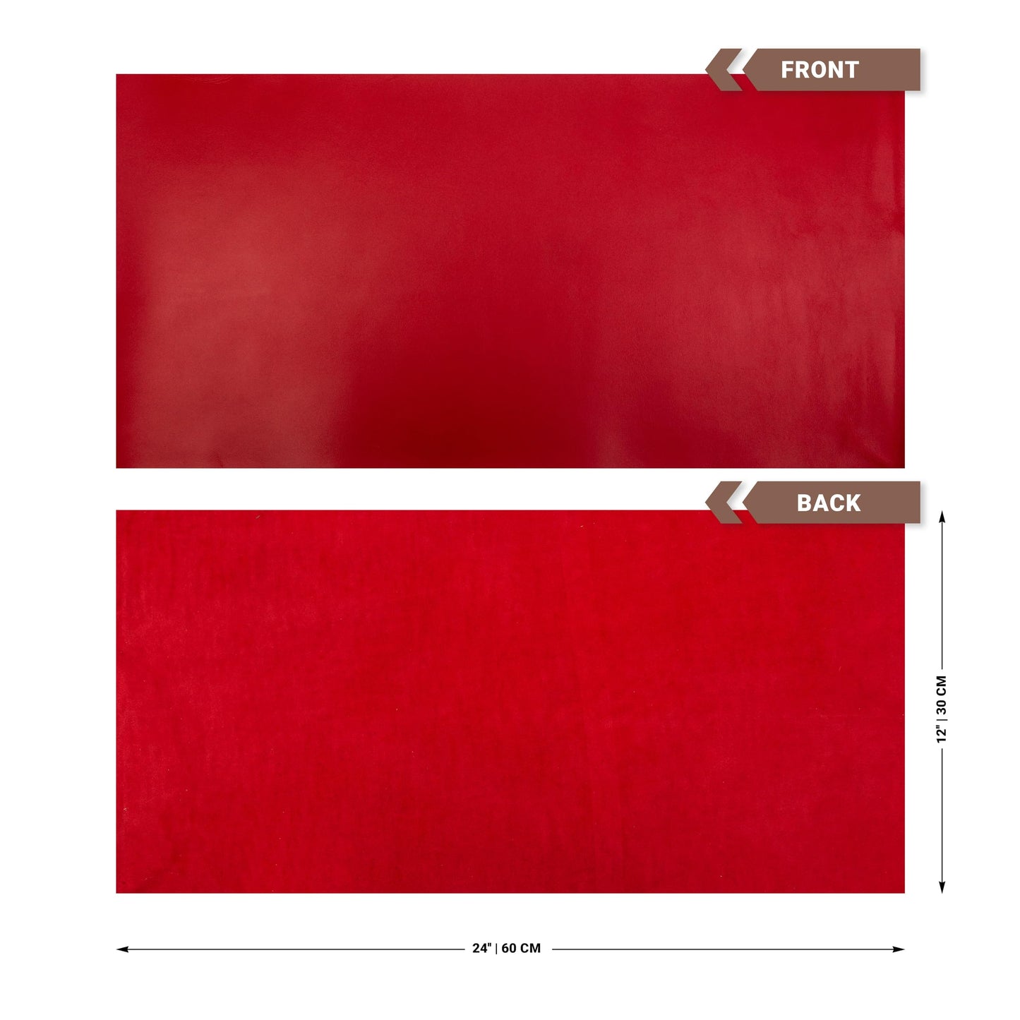 Shkira 12''X24'' Tooling Leather Square - 2.0MM Red Sheets for Crafts - Leather Sheets for Crafts Tooling Sewing Hobby - Thick Cowhide Pieces - Fabric for Crafting
