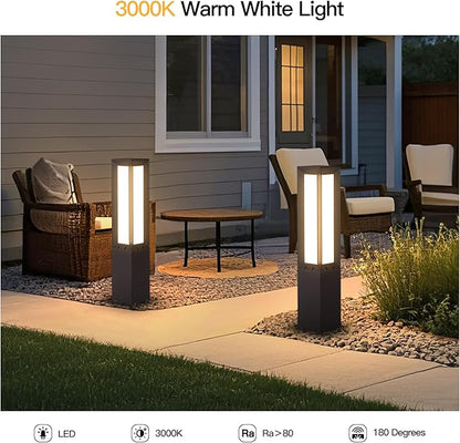 Solar Pathway Light, 31.5" Landscape Path Lights Outdoor Waterproof, Aluminum Driveway Lamp Solar Powered, Dusk to Dawn Walkway Lantern 3000K LED Bollard Lighting for Patio Lawn Garden Sidewalk