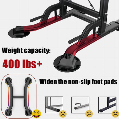 Tappio Power Tower Pull Up Bar for Home Gym, Multi Functional Pull Up Bar Stand Dip Bar Station, Adjustable Height Workout Dip Station Strength Training Fitness Equipment