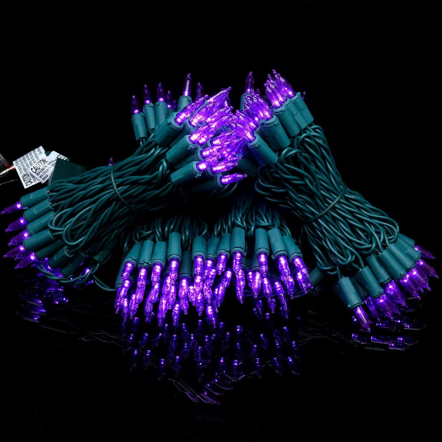 YULETIME 200 Purple LED Christmas Lights, 66 ft Green Wire UL String Light