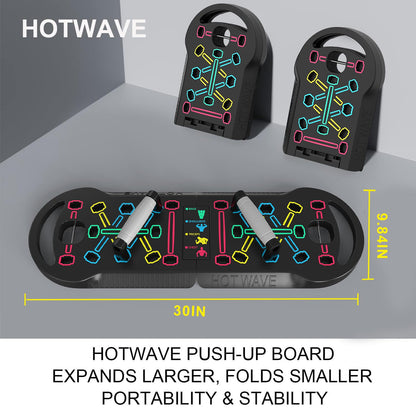 HOTWAVE Push Up Board, Portable PushUp Board, Foldable 20 in 1 Push Up Bar
