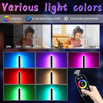 2 Pack Long LED Outdoor Wall Light, 47.2inch Dimmable Modern Wall Sconce, RGB Color Changing, IP65 Waterproof, Exterior Lighting Fixture for Porch, Patio, Garage, Yard, with Remote Control