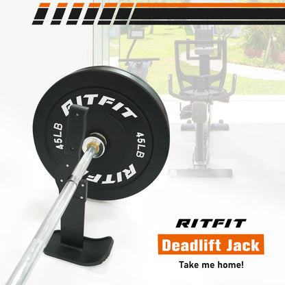 RitFit Deadlift Jack/Barbell Jack Unload 660LB Barbell Stand with Non-Slip Handle and Base, Perfect for Deadlift and Powerlifting