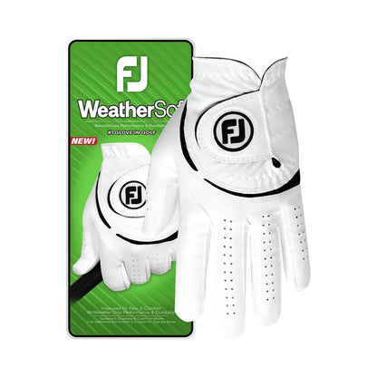 FootJoy Men's WeatherSof Golf Glove, White, Medium, Worn on Left Hand