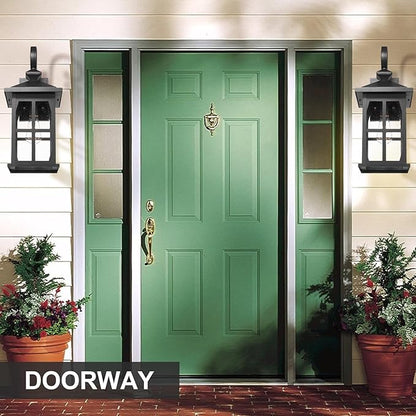 Darkaway Large Outdoor Light Fixtures Wall Mount, 21inch Outdoor Wall Lights Exterior Lighting Fixtures Waterproof Black Outside Wall Sconce with Seeded Glass for House Porch Hallway Garage Front Door