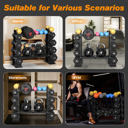 DERACY Dumbbell Rack Stand Only, 5 Tier Black Dumbbell Stand for Home Gym, Heavy Duty Steel Weight Rack Holds 8-30LB Pairs, 450LBS Capacity Free Weight Storage Organizer for Strength Training Equipment