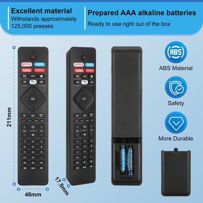 Voice Remote Control for phillips Voice TV Replacement. Universal Remote Control for Philip 4K UltraHD Smart Android TV with Google Assistant. for Philips 43" 50" 55" 65" 75" Class 5704 5504 5604 5806
