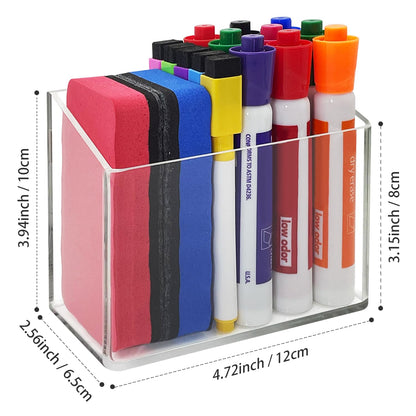 VieFantaisie Magnetic Glass Whiteboard Pen Holder, Magnetic Dry Erase Marker Holder for Fridge, Whiteboard, Desk Locker Organizer Accessories, Office, Home, 1 Pack