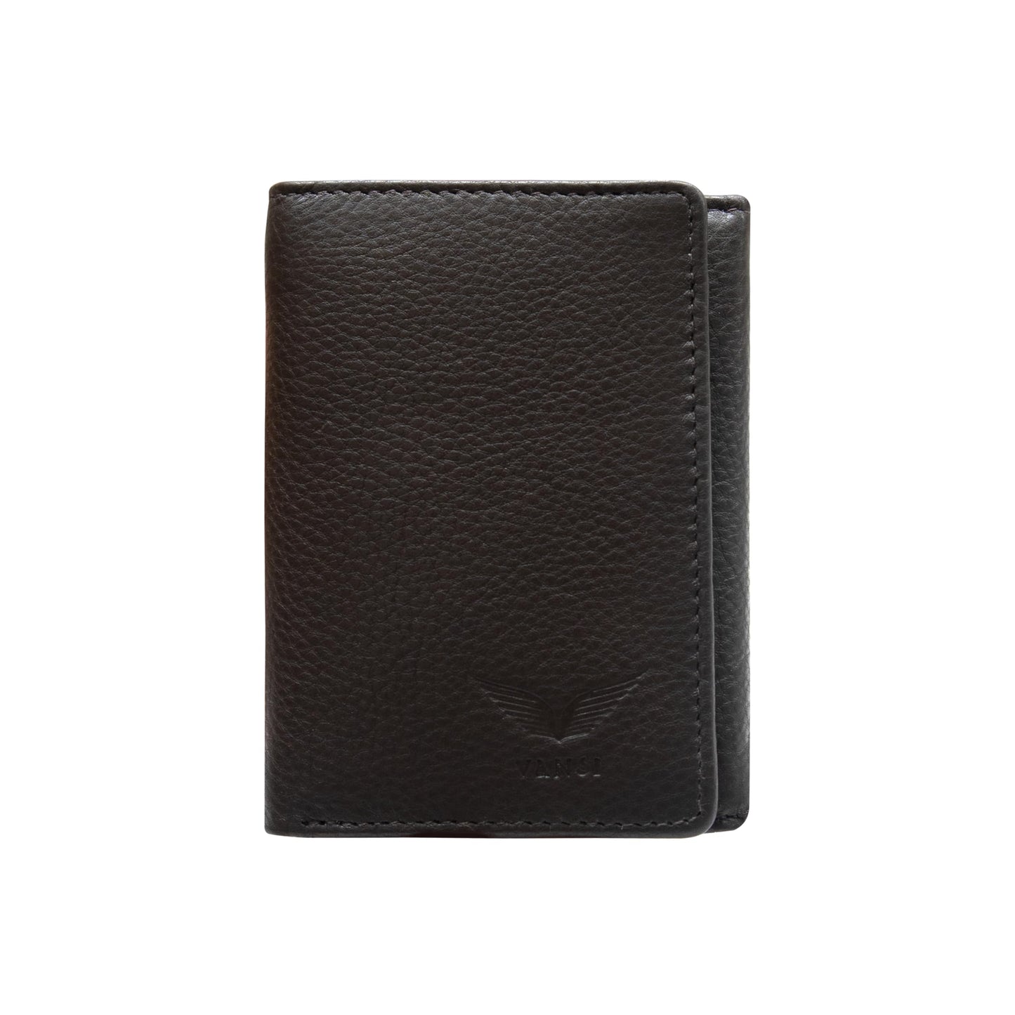 VANSI Genuine Leather Modern TriFold Design Wallet and Card Holder for Men (BROWN)
