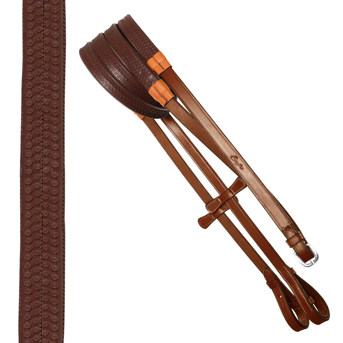 ExionPro English Hunter Jumping Bridle for Horses with Removable Flash Soft Yet Strong Rubber Reins | Royal Hunter Bridle | English Bridle for Horses (Conker, Cob)