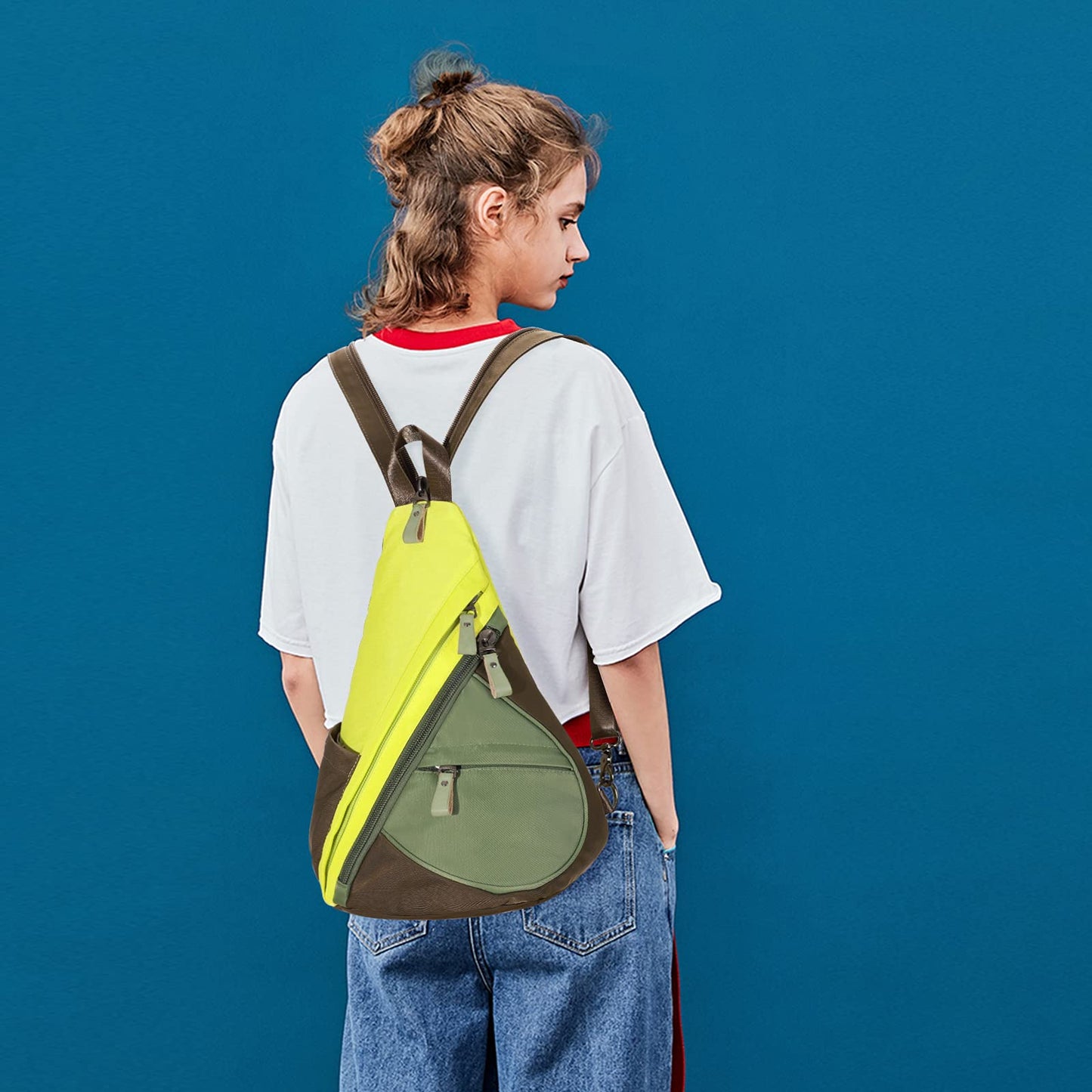 KL928 Nylon Sling Bag - Small Crossbody Backpack Shoulder Casual Daypack Multipurpose Rucksack for Men Women