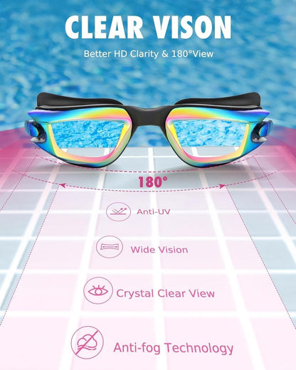 Aegend Swim Goggles for Kids | Anti-Fog, UV Protection, Comfortable Fit for Ages 3-14