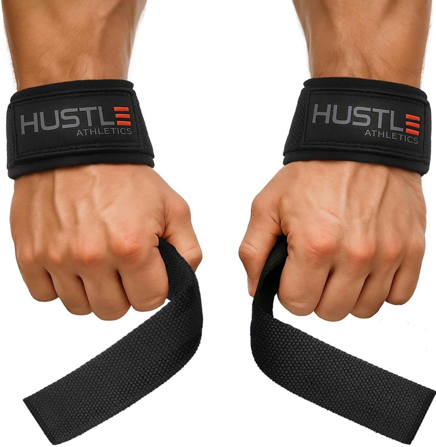 Lifting Straps for Weightlifting & Deadlifts – 21" Wrist Straps with Thick Neoprene Padding – Pro Heavy Duty Gym Wrist Wraps for Powerlifting, Bodybuilding & Strength Training for Men & Women (STEALTH)