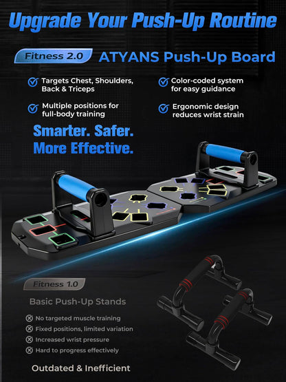 Push Up Board With Square Slots, Puzzle-Style Snap Design Workout Equipment With Handles for Home Gym Fitness Training for Men and Women