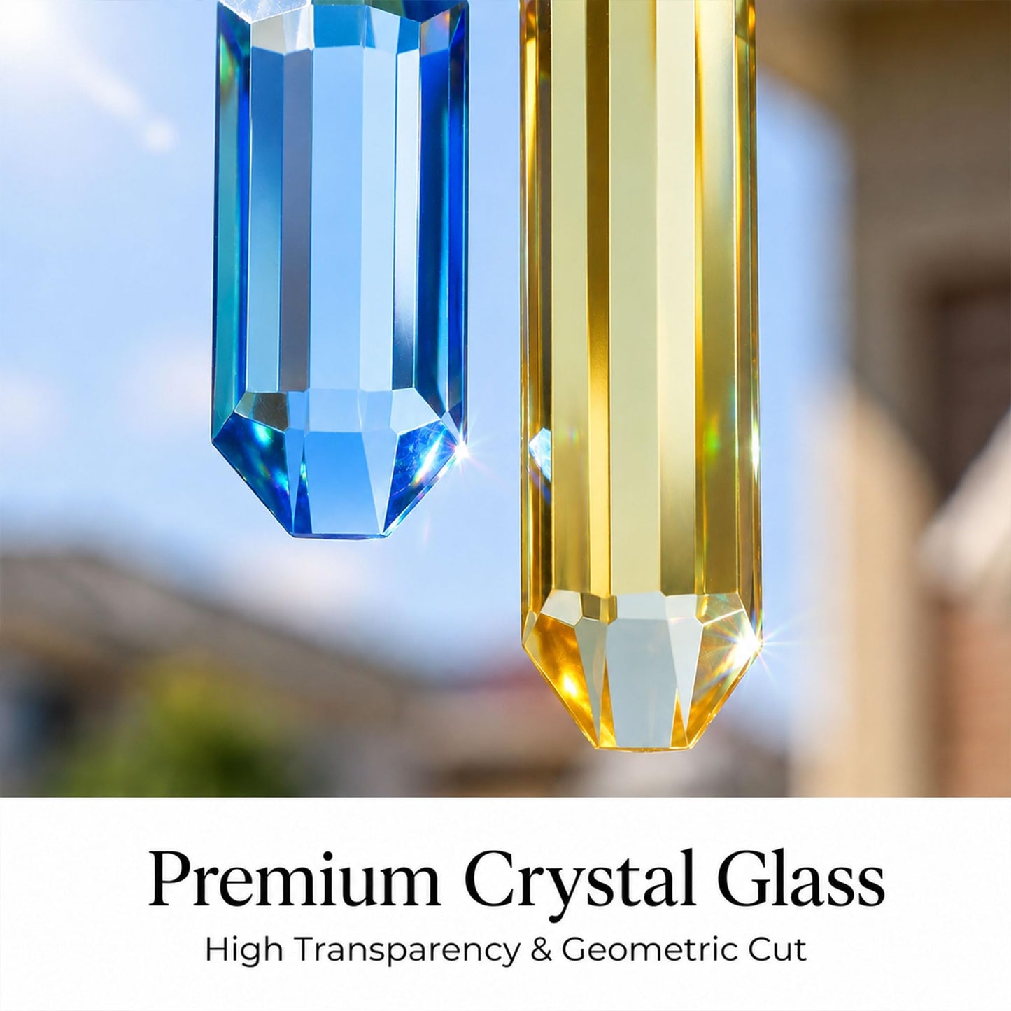 HDCRYSTALGIFTS 7Pieces Rainbow Prisms Crystals Suncatcher for Window Hanging Chakra Sun Catcher with Crystals Home Indoor Outdoor Garden Christmas Day Party Wedding Decoration Gift