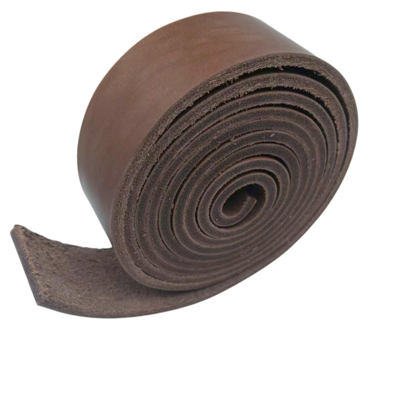 Premium Leather Strap, Brown Genuine Leather Strips, Heavy-Duty Leather Strip 4-5 Millimeters Thick (10-12.5 Ounces), Full Grain Leather Strips for Crafts (Brown 0.79"× 54")
