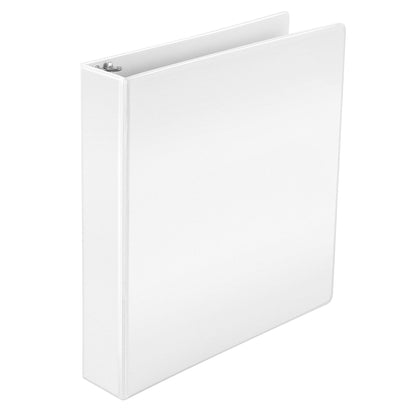 Amazon Basics 3 Ring Binders, 1.5 Inch D-Ring Organizer for School, Home Office, White, 4 Pack