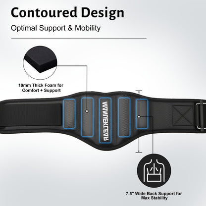MANUEKLEAR Gym Weight Lifting Belt Weight Lifting Workout Weightlifting Powerlifting Belt for Men Women - 7.5inch - Bodybuilding Fitness Back Support for Cross Training, Squats, Lunges