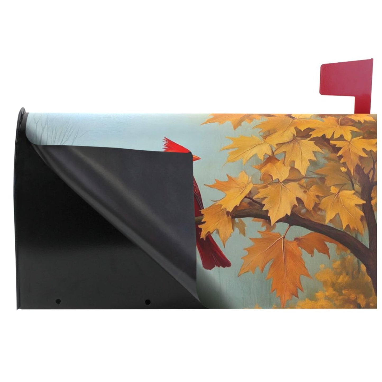 Wamika Autumn Melody Mailbox Covers Standard Size Fall Cardinal Bird Sunflower Maple Leaves Magnetic Mail Wraps Cover Letter Post Box 21" Lx 18" W