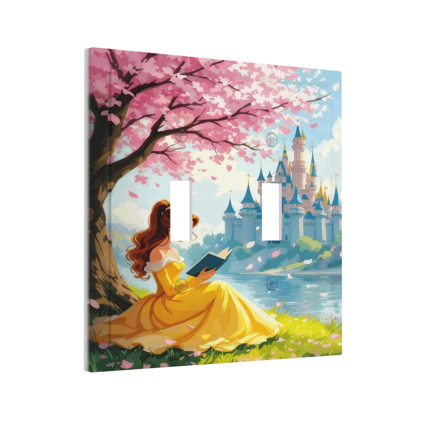 Decorative Art Light Switch Covers Beauty Reading by Castle 2 Gang Double Toggle Wall Plate Decorative Switchcover Electrical Switchplate for Home Decor