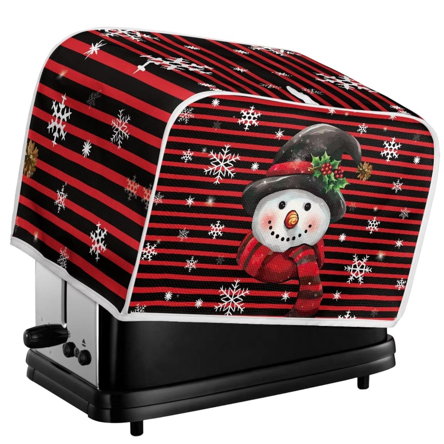 ASQVTIFE Christmas Snowman Toaster Covers 4 Slice Wide Slot Christmas Decorations for Home Snowman Appliance Dust Protector Fits for Most Standard 4 Slice Toasters