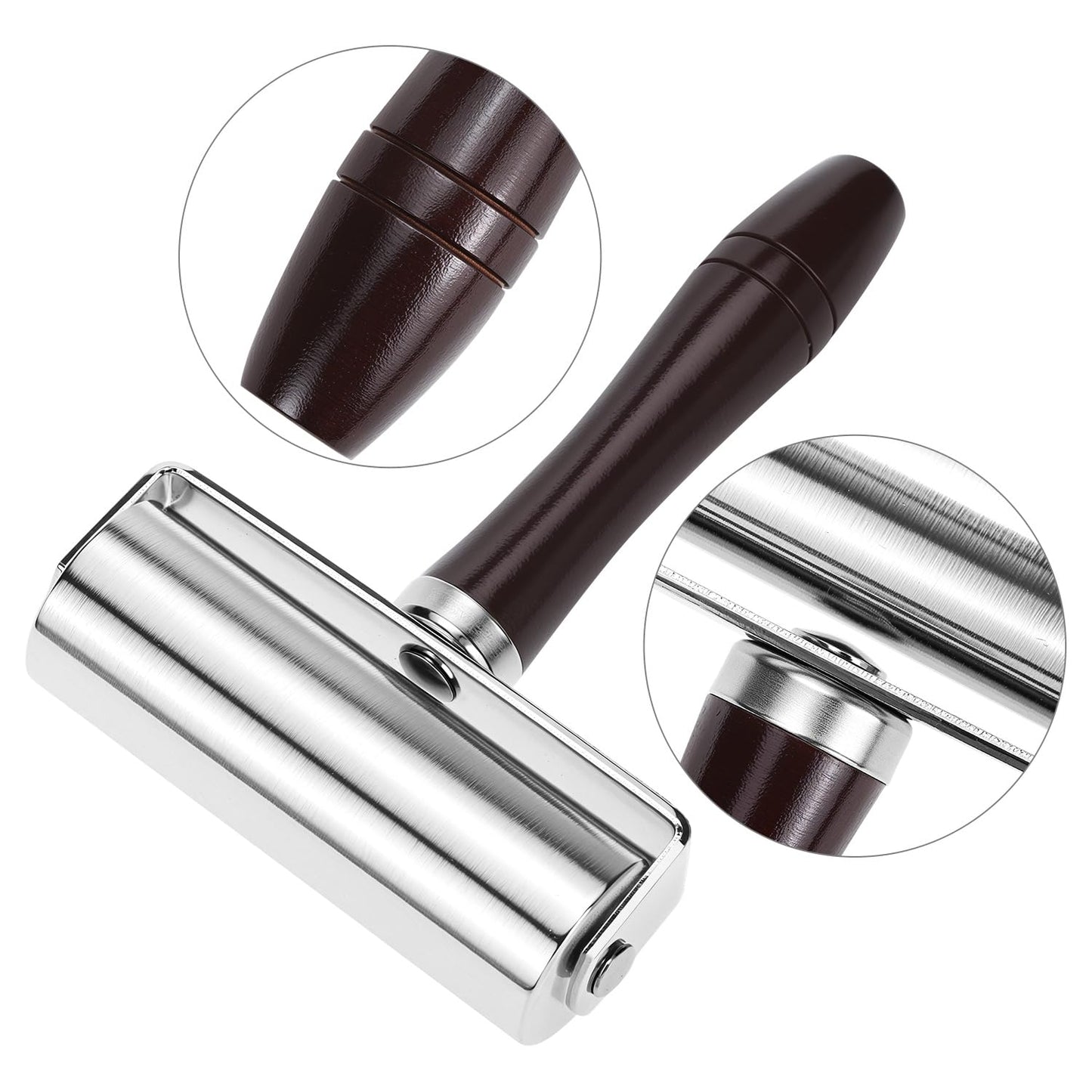QWORK Leather Press Edge Roller for Leather Crafting and Seam Rolling (3.93''/100mm)