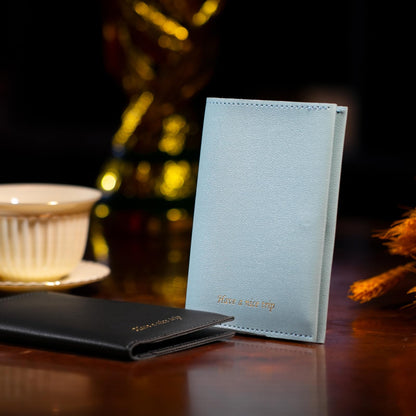 Passport Holder for Travel Passport Wallet Cover Case for Women, Travel Wallet Essentials for Men and Family. Blue & Black