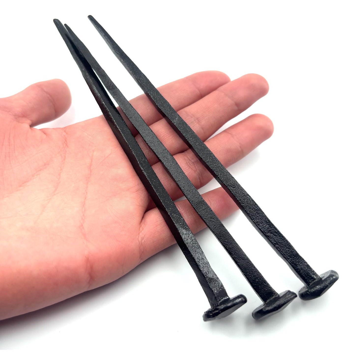 TRASEXTRA 3 Pcs Wrought Iron Decorative Nails,Jesus Cross,Confirmation Gifts,Christian Home Decor,Hand Forged Nails,Hand Forged Crucifixion Nails,Iron Nails,Jesus Crucifixion Flat Head Nail (3)