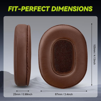 Aurivor Genuine Leather Ear Pads Cushions for Audio-Technica ATH MSR-7, Headset Earpads Covers for M50X M40X M30X M20X, HyperX Cloud, SteelSeries Arctis 1 3 5 7 9 9X Pro Prime, Stealth 600 & More
