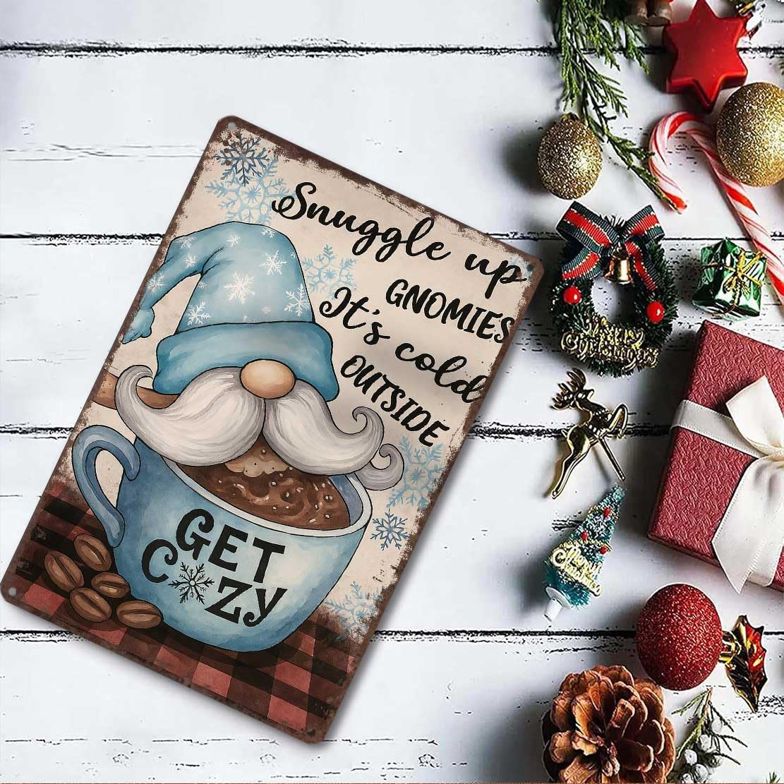 Vintage Christmas Metal Sign 8X12inch-Ideal Gift for Christmas Lovers and Retro Style Fans