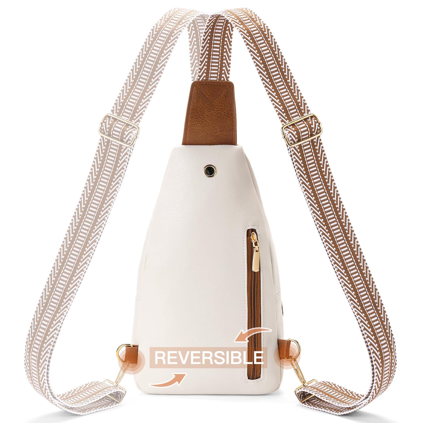 GAEKEAO Sling Bag for Women Vegan Leather Crossbody Bags Travel Fanny Packs Small Shoulder Purse Chest Bag Backpack Gifts