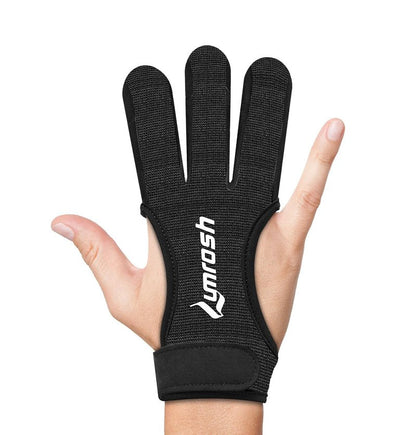 Lumrosh Archery Gloves 3 Finger Cowhide Shooting Hunting Green Men and Women Adult Kids Beginner Recurve Bow Archery Finger Protection Gear(Black, Medium)