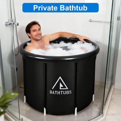 STARBRILLIANT Ice Bath Tub for Athletes, 85 Gal Portable Cold Plunge Tub with Pump for Cold Water Therapy and Recovery, Indoor & Outdoor and Gym, Black