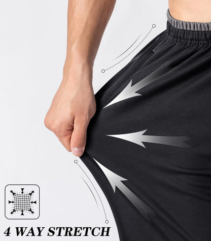 MAGNIVIT Men's Sweatpants Track Pants Open-Bottom Sweat Pants Performance Active Sweatpant Loose-Fit Black/Grey