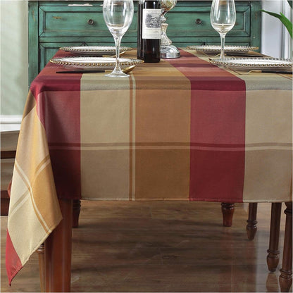 Rectangle Tablecloth Checkered Style Polyester Table Cloth Spillproof Dust-Proof Wrinkle Resistant Heavy Weight Table Cover for Kitchen Dinning Tabletop (Rectangle/Oblong, 52" x 70" (4-6 Seats), Red