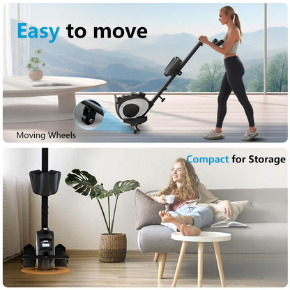 Magnetic Rowing Machine for Home | Adjustable 8-Speed Booster | Burn Fat & Sculpt Muscles | Supports Up to 265 LBS | Phone/Tablet-Ready Design