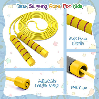 Adjustable Kids Jump Rope - Soft Foam Handles for Outdoor Fitness | Perfect for Boys & Girls
