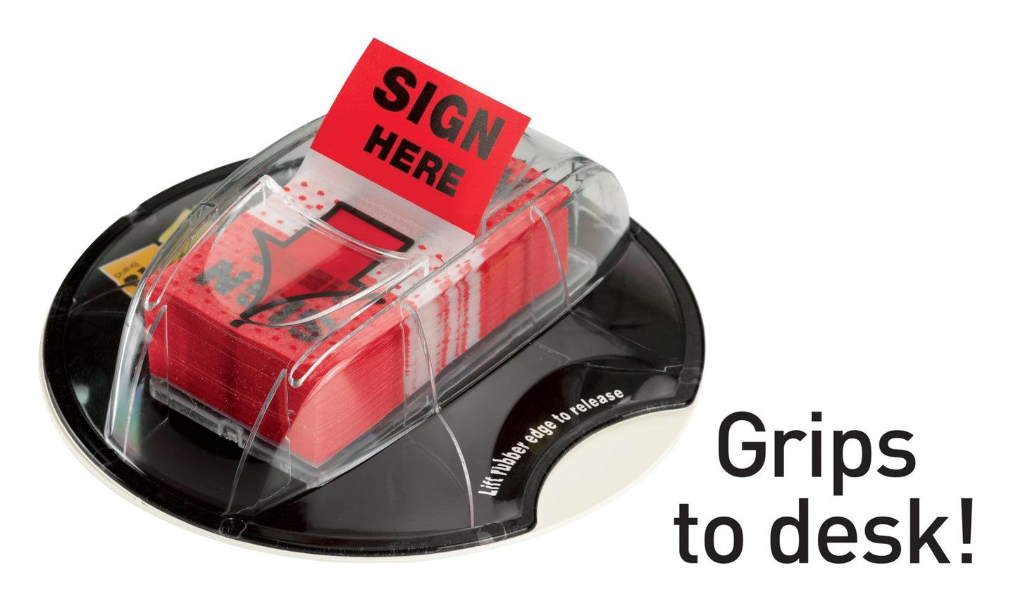 Post-it Message Flags, Sign Here 1 in. x 1.7 in., One Dispenser with 200 -Count Red Sticky Tabs Per Dispenser, Removable Page Markers to Mark Tax, Real Estate, and Legal Documents (200 Flags Total)