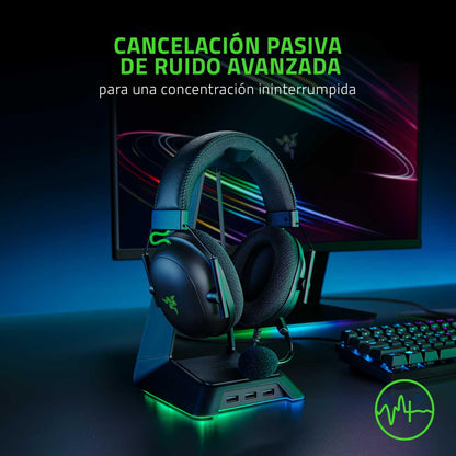 Razer BlackShark V2 Gaming Headset: THX 7.1 Spatial Surround Sound - 50mm Drivers - Detachable Mic - for PC, PS4, PS5, Switch, Xbox One, Xbox Series X|S - 3.5mm Audio Jack & USB DAC - Black
