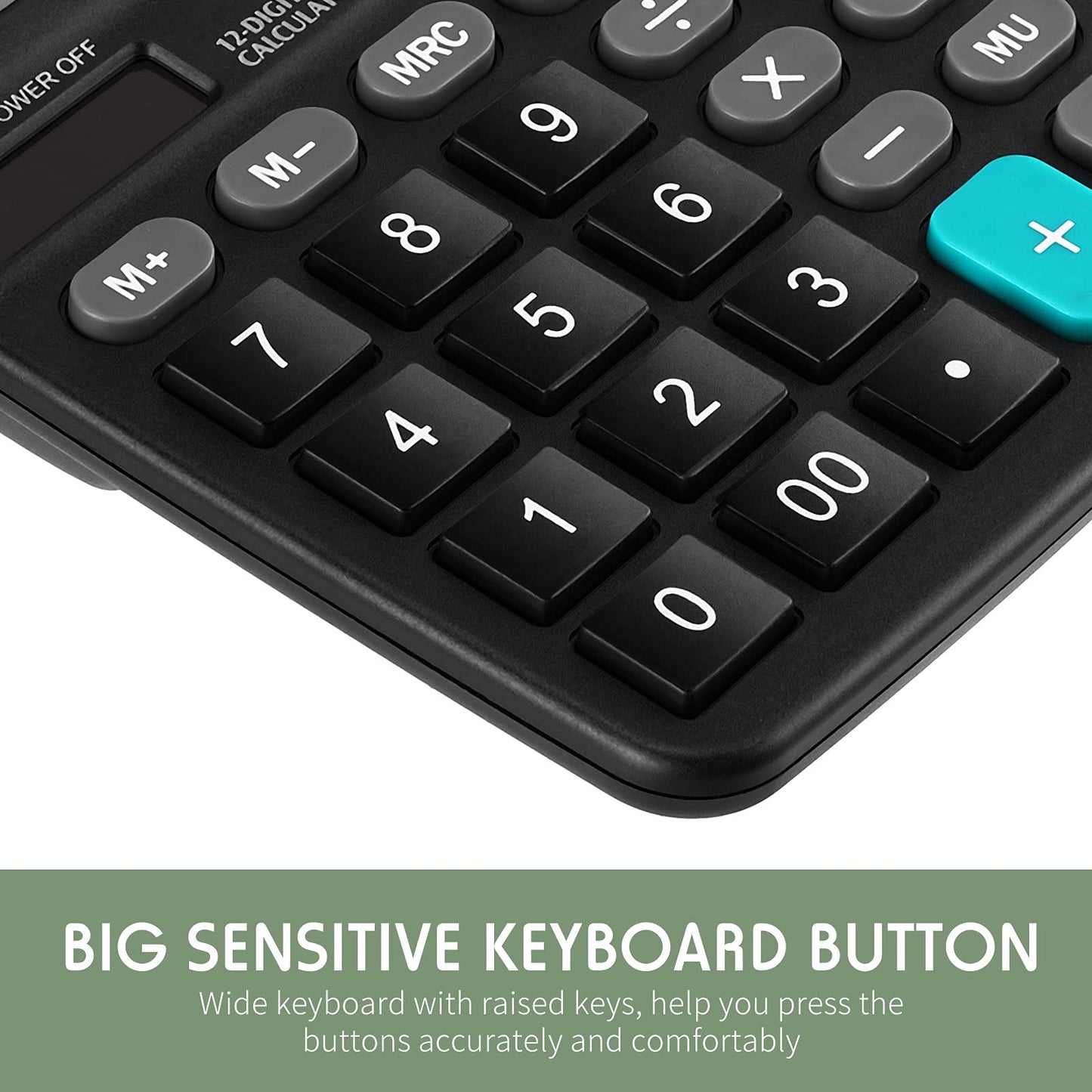 Konohan 8 Pack Calculator Bulk, 12 Digits Calculators Desktop Solar and Battery Dual Power Large LCD Display and Sensitive Butto Handheld for Office, School, Home(Black)