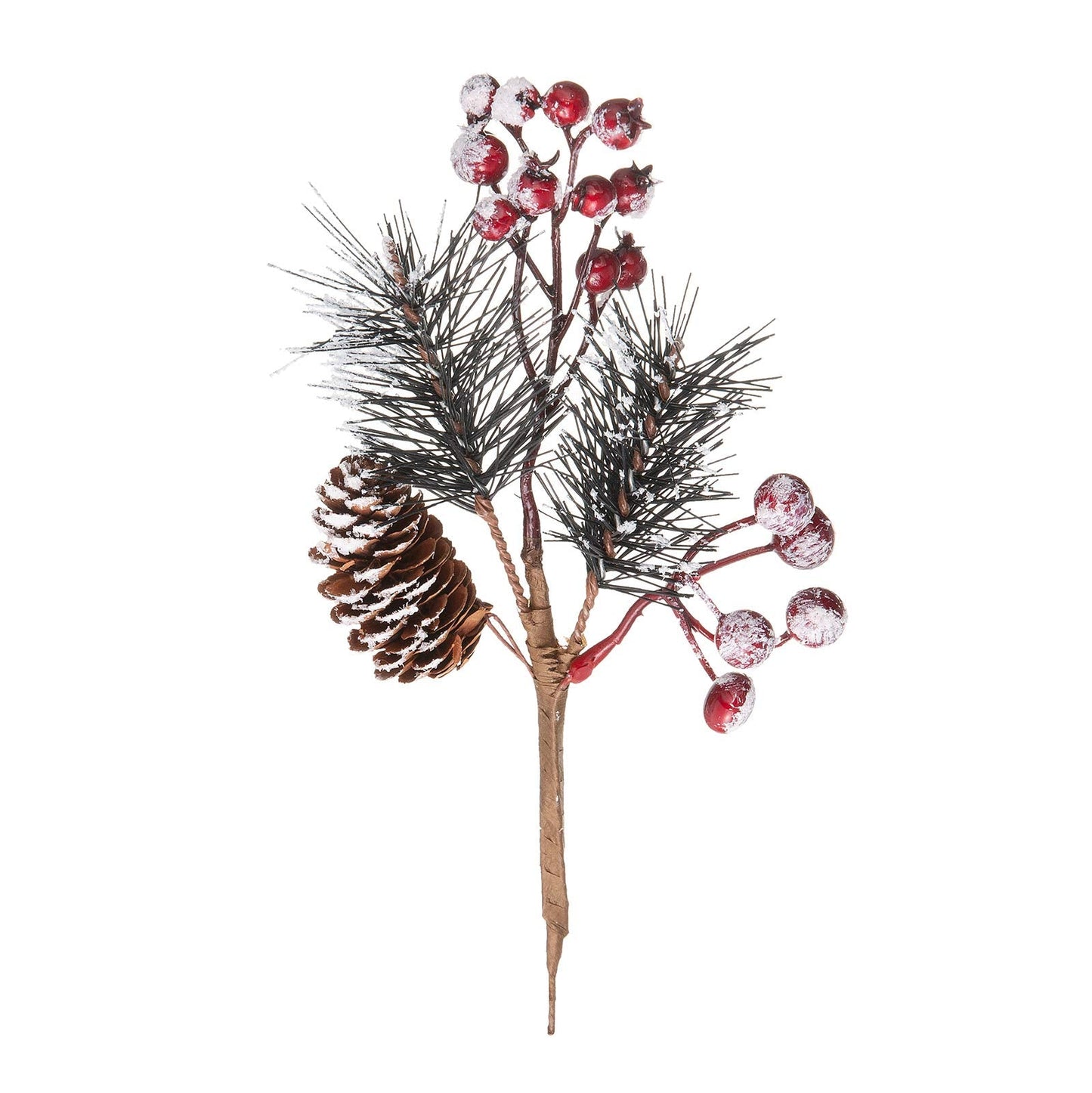 Crafare12-16 Inch Large Artificial Christmas Tree Picks 12 Styles Assorted Holly Picks Stems with Pinecones Leaves for Xmas Tree Filler Floral Arrangement Winter Holiday Season Décor